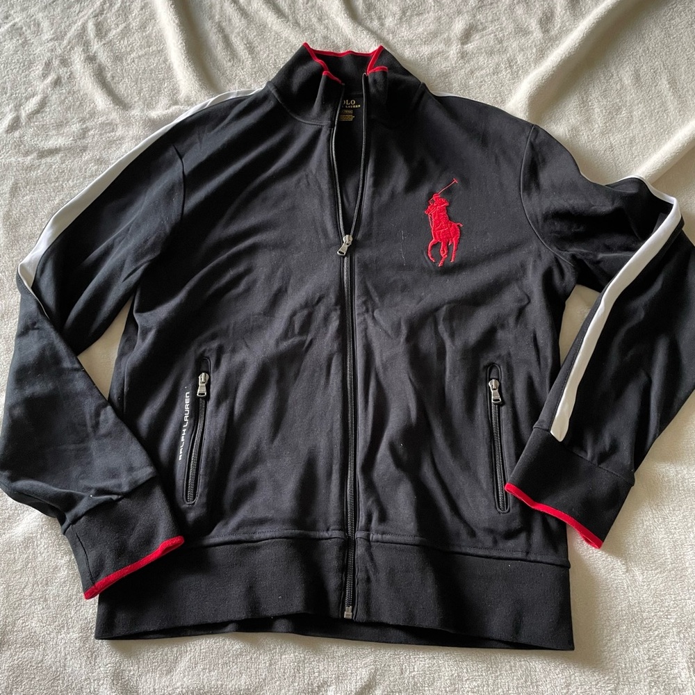 Polo by Ralph Lauren Black Jacket with Yellow Logo